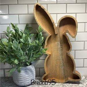 Rae Dunn Easter Bunny Wooden Tray Charcuterie Board HIP HOP
